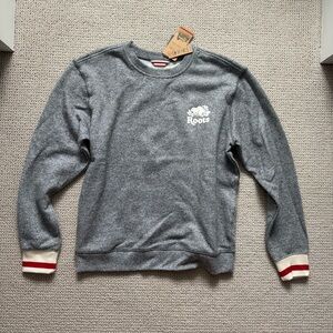 Roots Cabin Fleece Crew in Heather Gray Crewneck Sweater
